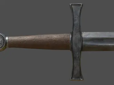 Crusader Longsword Low-poly 3D model