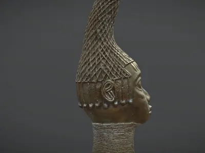 Queen Idia Bronze Head Low-poly 3D model