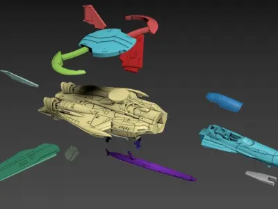 RXG-25 Fighter 15mm Scale 3D print model