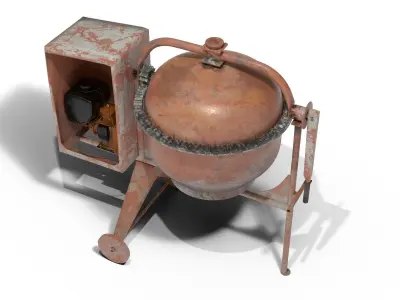 Worn Concrete Mixer High Poly 3D model