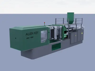 Injection molding machine equipment 3D model