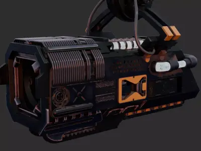 Sci-fi Cannon Low-poly 3D model