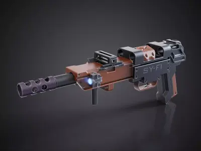 Sci Fi Pistol Low-poly 3D model purchase