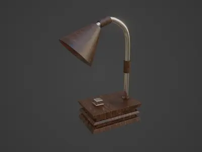 Vintage Wooden Table Lamp  Free 3D model