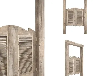 Old Wood Saloon Door 3D model