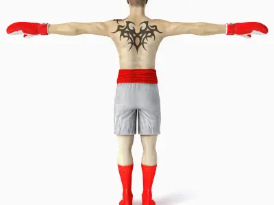 Male Boxer Low-poly 3D model