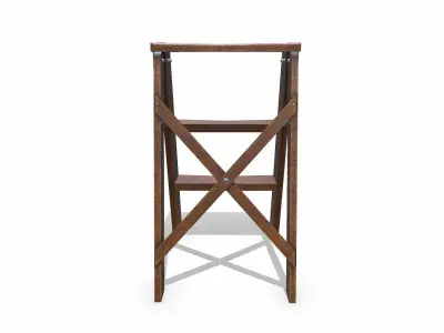 Old Wooden Step Ladder Low-poly PBR Low-poly 3D model