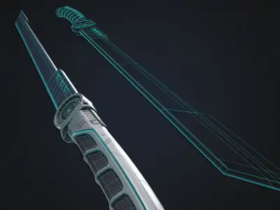 Scifi blade Low-poly 3D model