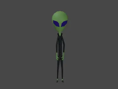 Cartoon Alien Low-poly 3D model get