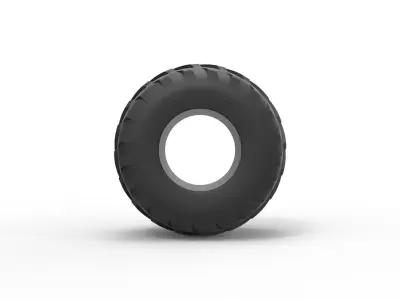 Monster Jam tire 29 Scale 1 to 25 3D print model