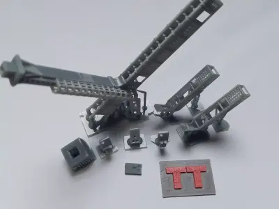 Deutsche Bahn Double Signal Bridge 1-120 resin 3D print model