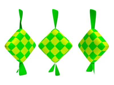 Traditional Ketupat Ornament 3D Printable Decorative Model 3D model