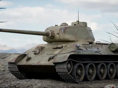 WW2 Tank T-34-85 Realtime 3D model