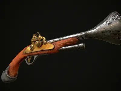 Old Pirate Pistol Low-poly 3D model