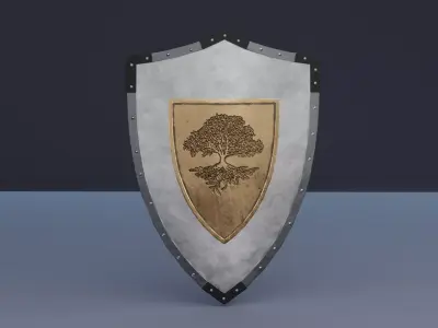 Viking shield Low-poly 3D model 24