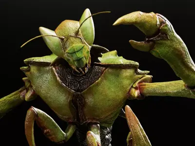 Insectoid Alien Humanoid  3D Character Low-poly 3D model