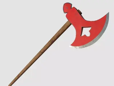 Battle Axe Low-poly 3D model 8