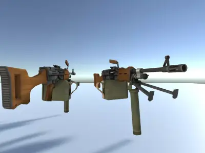 Grenade launcher Gun low poly 3D model Low-poly 3D model