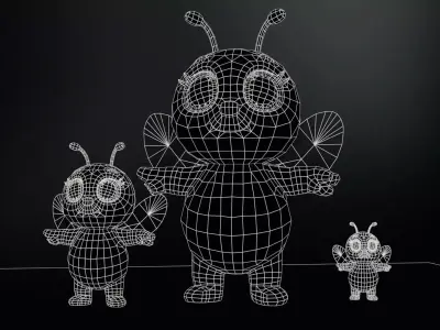 HoneyBee mobile ready Low-poly 3D model