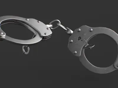 Handcuffs steel Low-poly 3D model