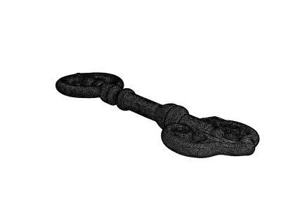 Antique Ornate Skeleton Key Low-poly 3D model