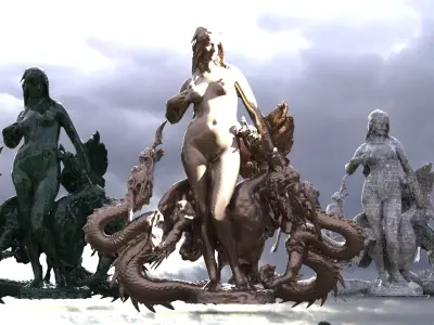 Lady of Dragons Winged 3D model