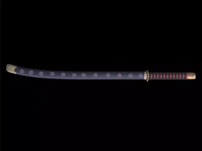 Shusui Katana Sword Inspired by One Piece Anime PBR 4K 3D model