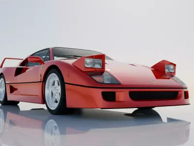 Ferrari F40 1987 High Detail Game Ready Cinematic Low-poly 3D model