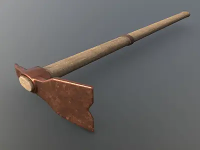 Hoe - Copper Low-poly 3D model