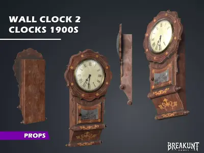 Wall Clock 2 - Clocks 1900s 3D model
