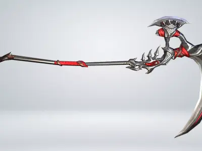 Futuristic Scythe Low-poly 3D model 4
