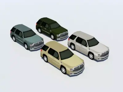 Parking Lot Pack Cars 16 vehicles very low poly Assorted Low-poly 3D model