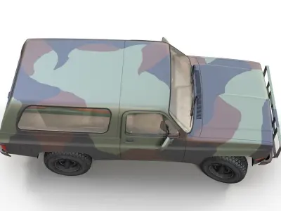 USA military offroad vehicle Low-poly 3D model