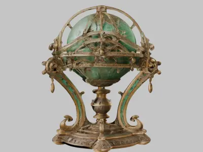 Antique Brass Telescope - Detailed 3D Model Low-poly 3D model