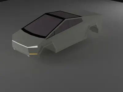 Cybertruck Low poly futuristic car Free low-poly 3D model