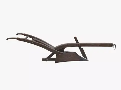 Medieval Plow Low-poly 3D model