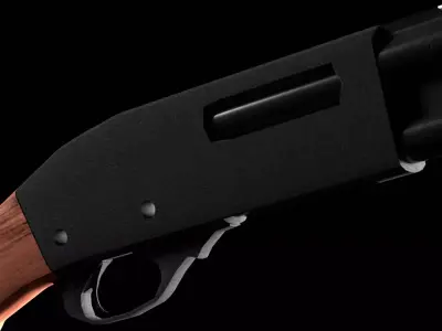 Remington 870 Pump Shotgun Low-poly 3D model