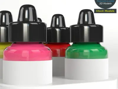 Acrylic Fluorescent Ink set 3D model