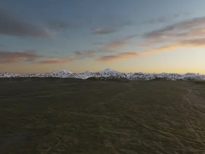 Epic 200km Mountain Range - Cinematic Aerial Background 3D model
