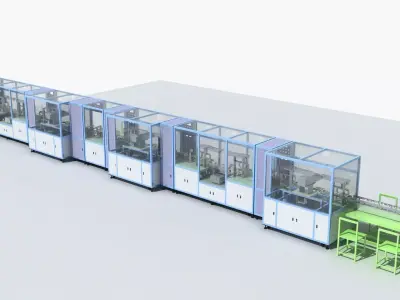 Industrial Equipment 19-Automatic Processing Production Line 3D model