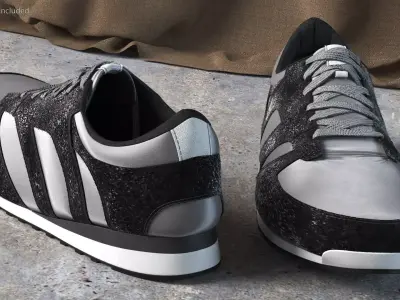 Men Sneaker Shoes Fur 3D model