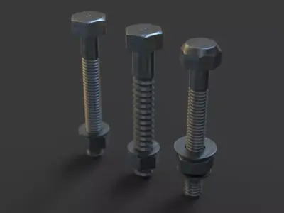 Bolts three 3D model