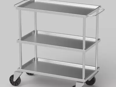 Silver Service Trolley 3D model