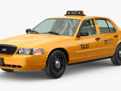 Cab Taxi Yellow 3D model