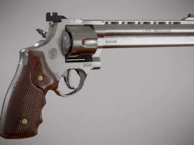 44 Magnum Wood - Game Ready Low-poly 3D model