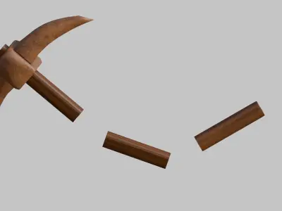 Shovel Broken Free low-poly 3D model