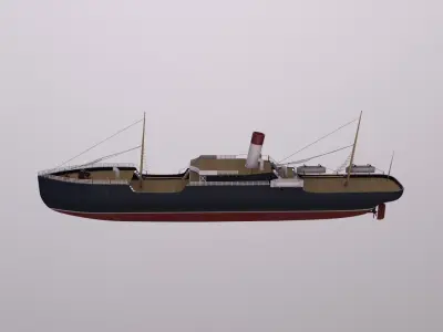 Watercraft britannia steamship 3D model