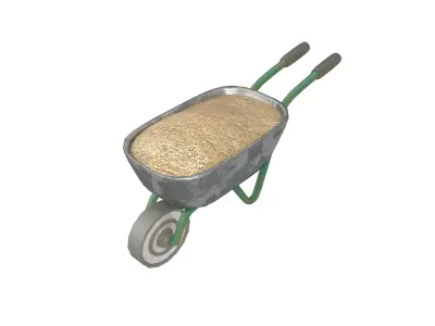 Cartoon Wheelbarrow v3 002 Low-poly 3D model
