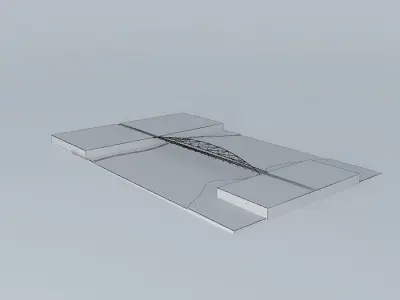 Bridge floating platform in water Free 3D model