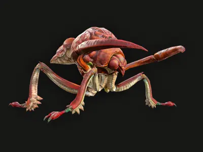 Low Poly Ant Insect 3D - Ready for Games-21 Animations Low-poly 3D model